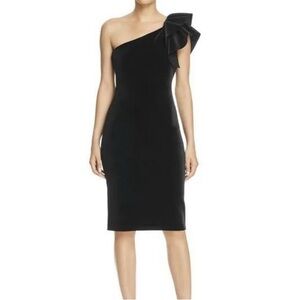 Eliza J One-Shoulder Black Dress